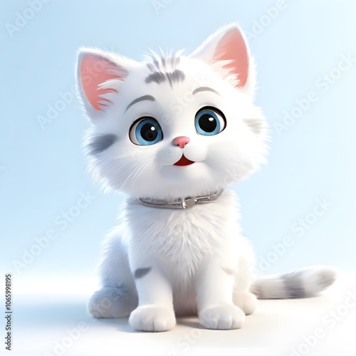 a cute Little figure design happy on a White Background