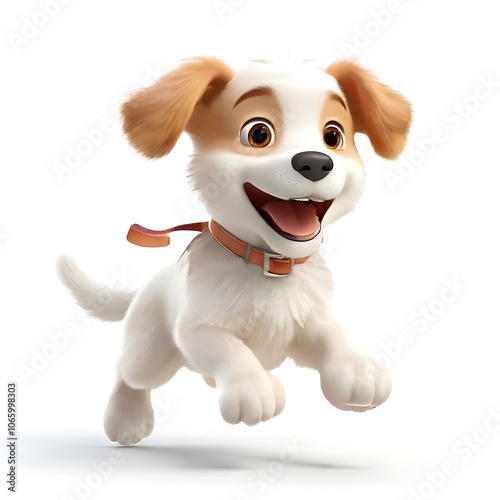a cute Little figure design happy on a White Background