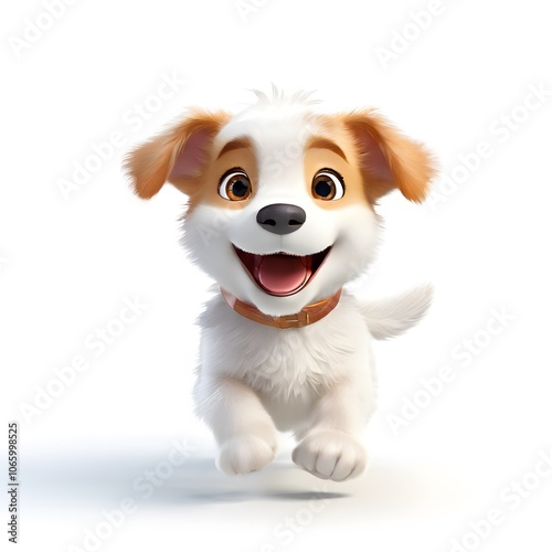 a cute Little figure design happy on a White Background