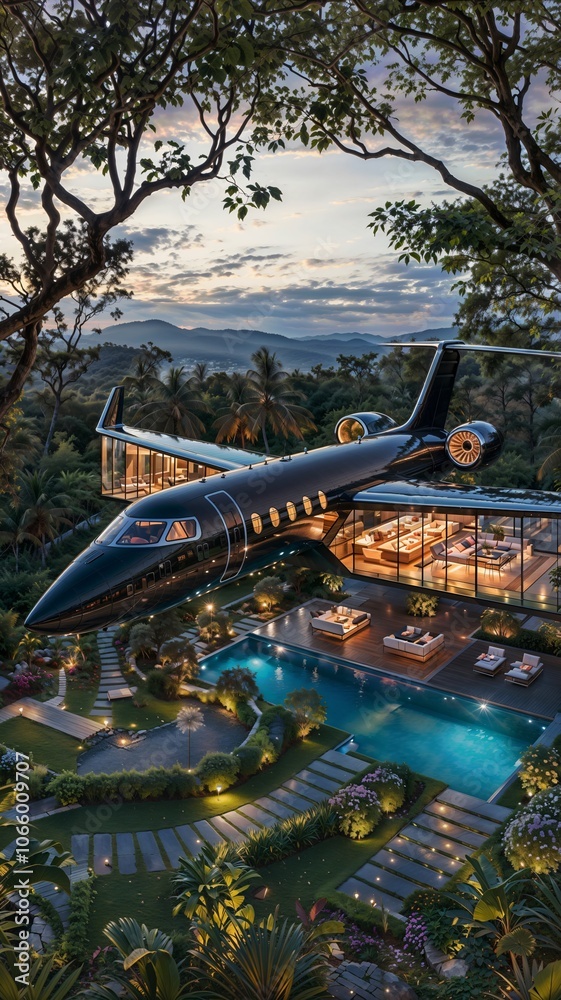 Obraz premium Modern Style Of Aeroplane Restaurant