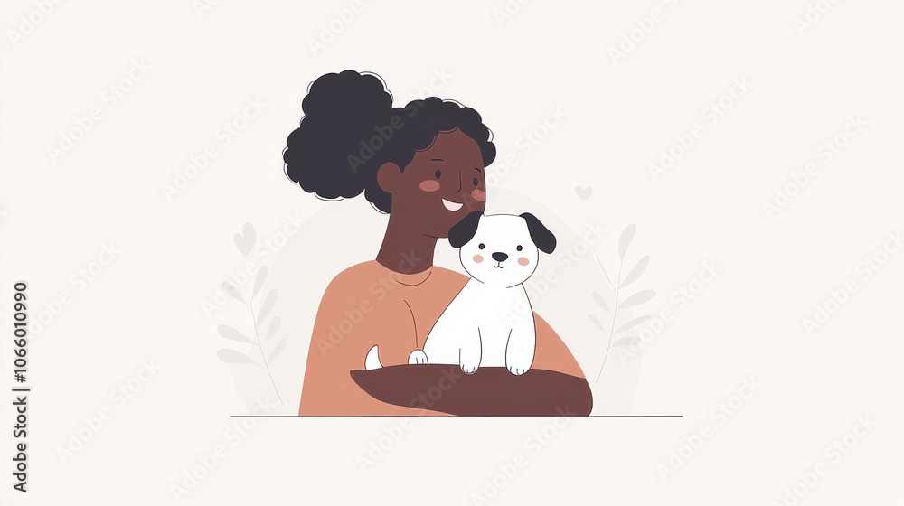Woman Joyfully Kissing a Puppy