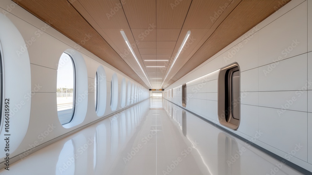 Obraz premium Futuristic Transportation Pod Interior Design