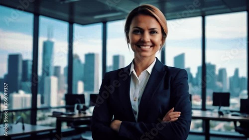 business woman smiling