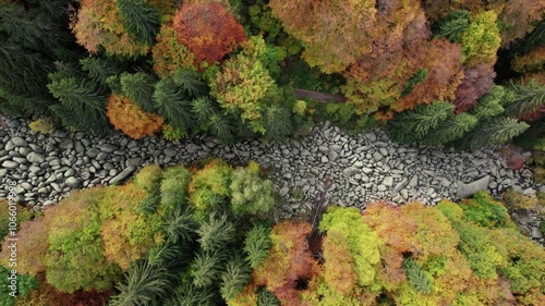 Drone footage from Golden bridges, a big rocks located in Vitosha mountain. Autumn season and awesome nature colours. Smooth aerial clips