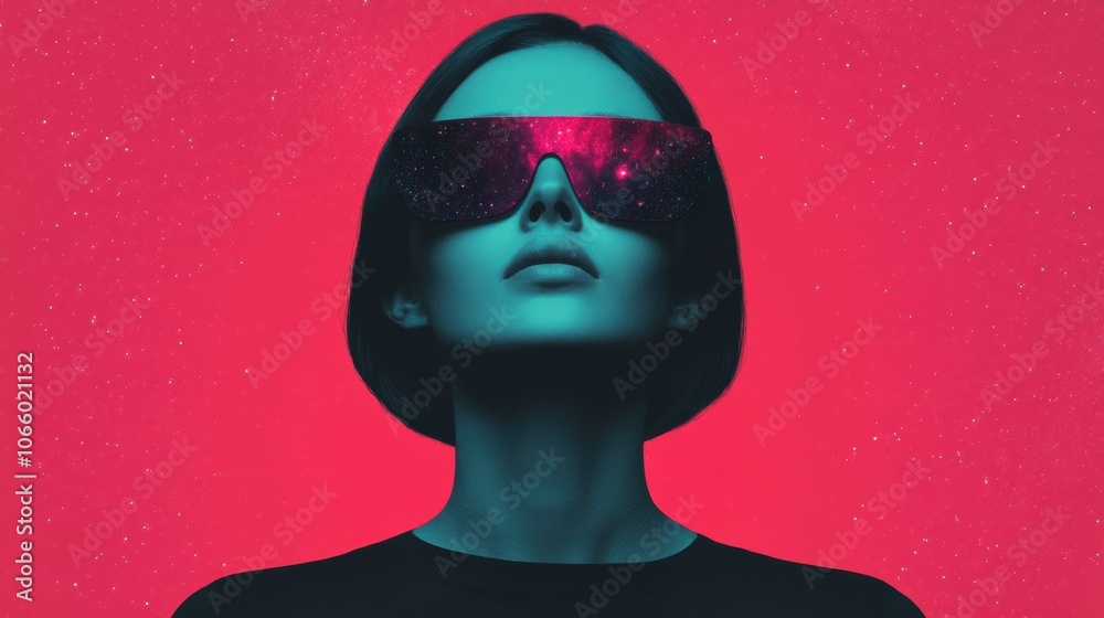 Serene Woman in Nebula-Inspired Fantasy Portrait Serene Woman in Nebula-Inspired Fantasy Portrait