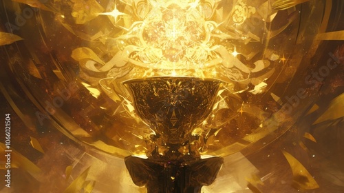 A golden chalice said to be the source of endless abundance and prosperity for its owner. photo