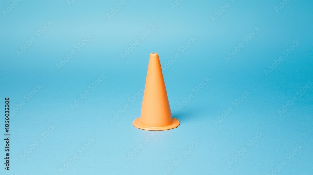 Fototapeta premium Traffic Cone Isolated on Simple Background