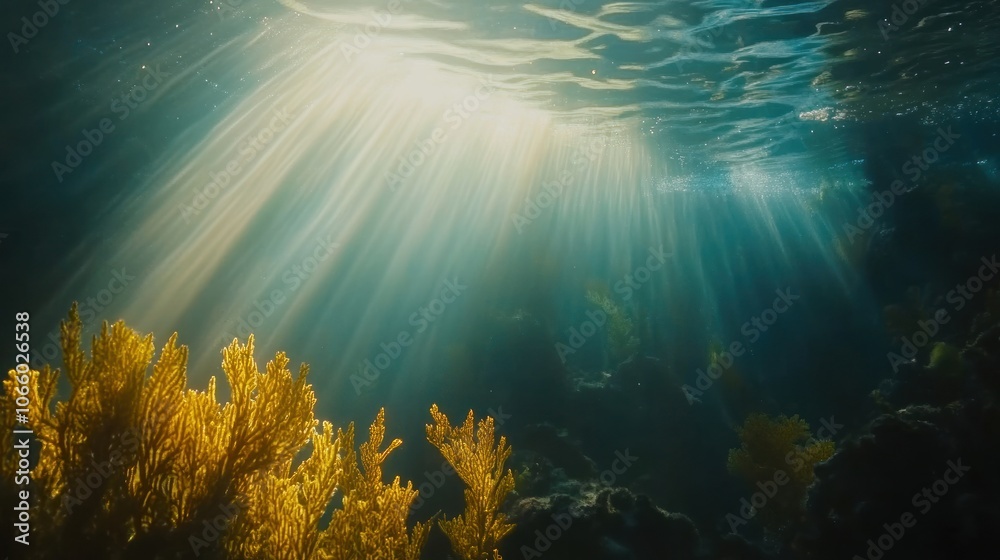 Fototapeta premium Sunbeams Underwater