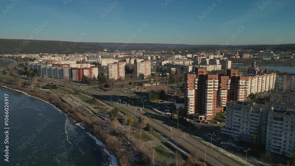 aerial view of close city in russia - zelenogorsk aerial view of close city in russia - zelenogorsk