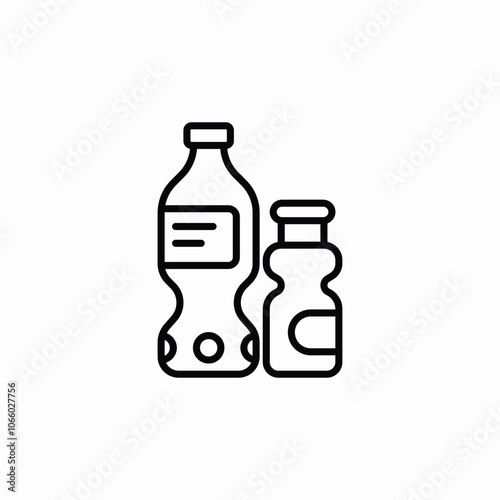 water soda bottle icon sign vector