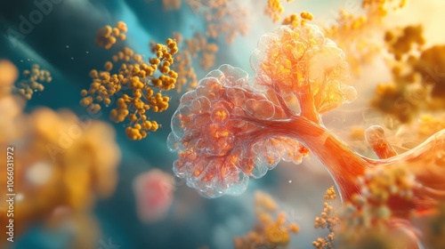 The complex structure of human lungs and the vital gas exchange process photo