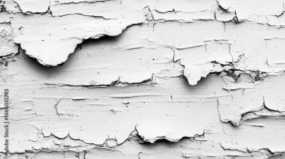 Fototapeta premium White Cracked and Peeling Paint on a Surface