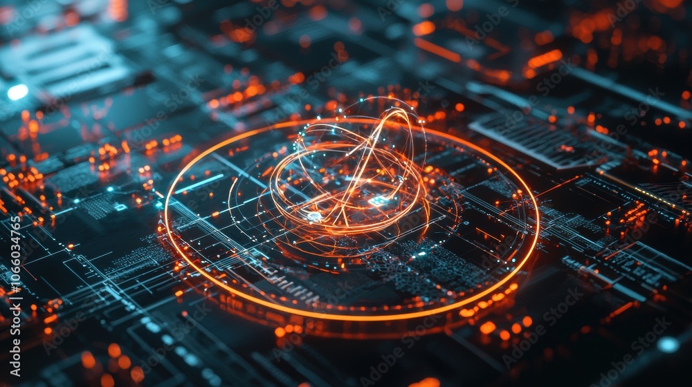 custom made wallpaper toronto digitalFuturistic Technology Concept with Neon Lights and Circuits