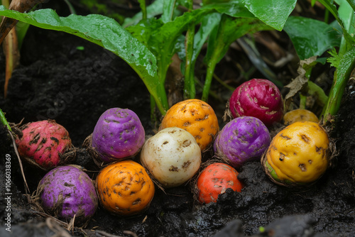 Ulluco Tuber Flaunting the Small Colorful Knobby Tubers for Unique Culinary Uses photo