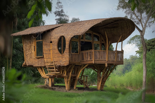 Filipino Bahay Kubo Hut with High-Tech Modern Upgrade for Enhanced Functionality photo