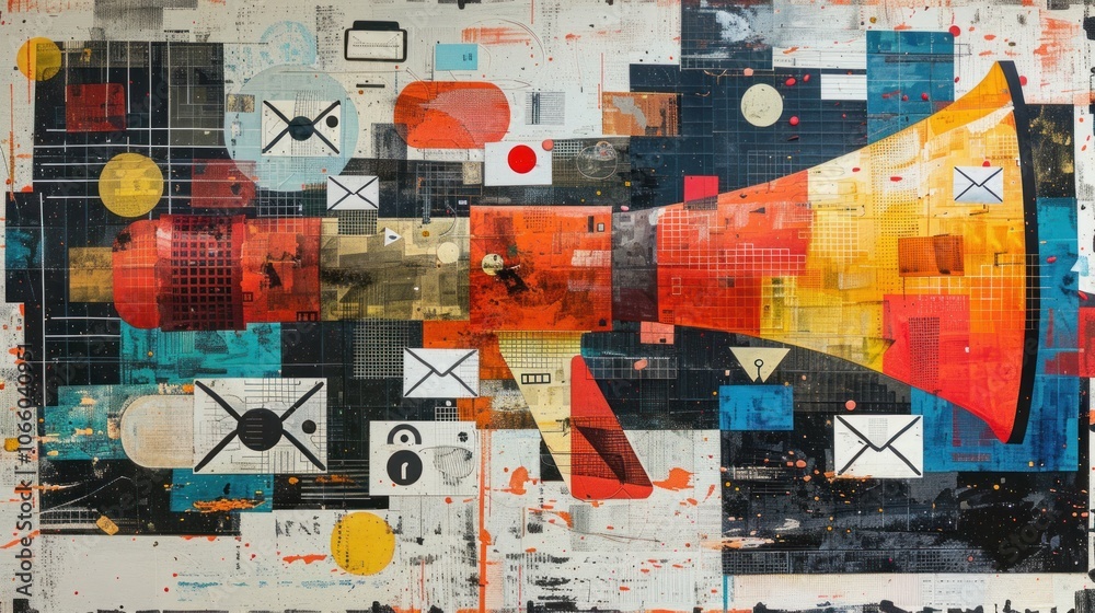 Fototapeta premium Abstract Megaphone Collage