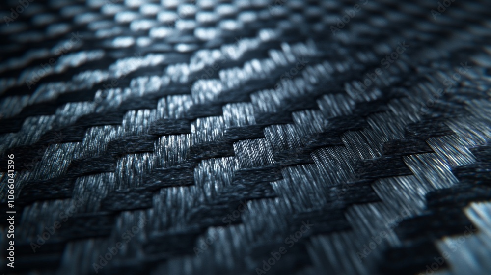 Obraz premium Close-up of a black woven carbon fiber material