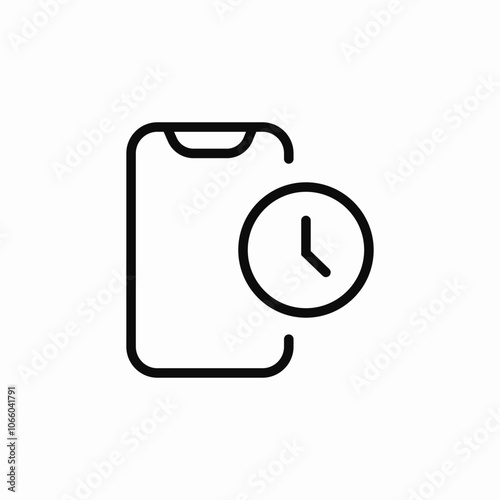 phone clock time icon sign vector