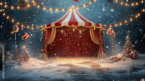 Traditional circus at Christmas night