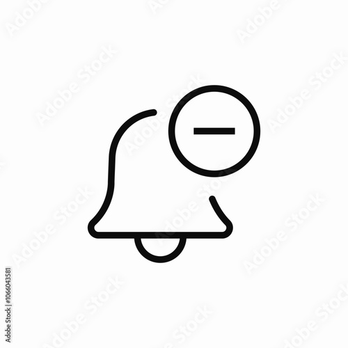 minus remove notification bell icon sign vector