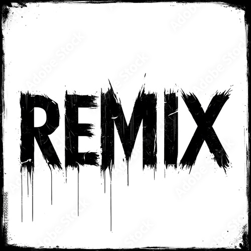 Graffiti style typography in black & white. Background removed, png 