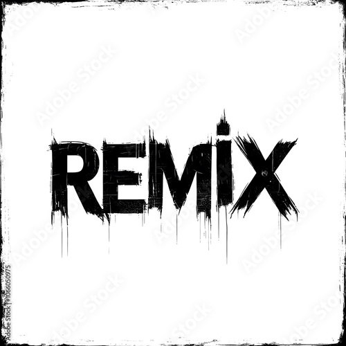 Graffiti style typography in black & white. Background removed, png 