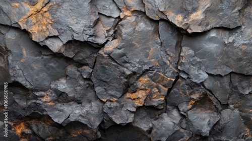 Close-up of Rough, Weathered, Grey and Brown Rock