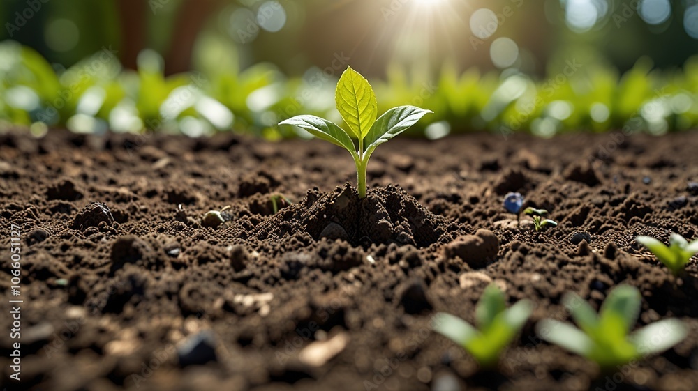 Fototapeta premium Concept of plants growing in the garden, eco concept