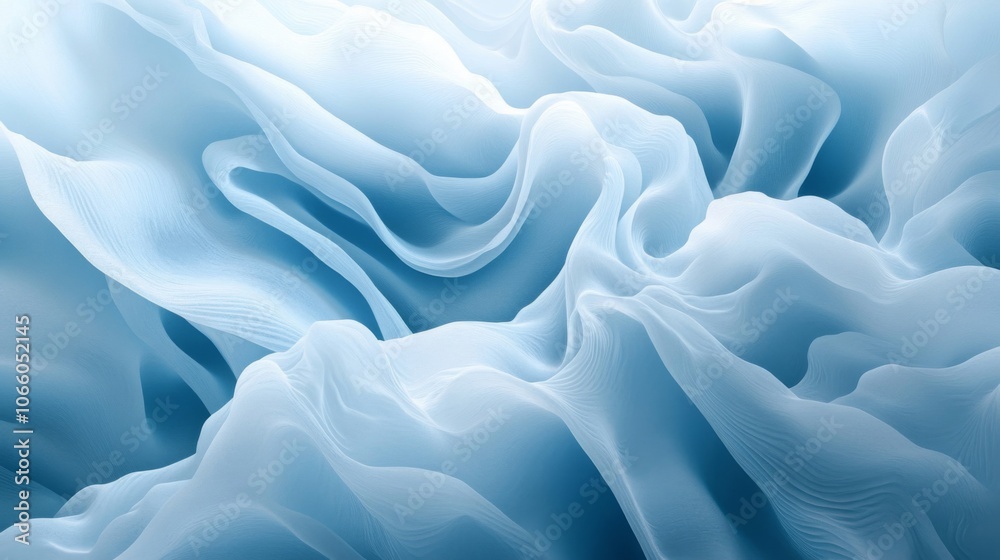 Obraz premium Abstract Blue Fabric Draped in Smooth Waves