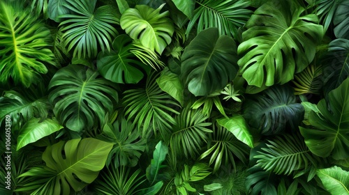 Wallpaper Mural Lush Green Tropical Leaf Collage Torontodigital.ca