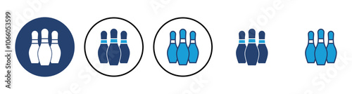 Bowling icon vector. bowling ball and pin icon. bowling pins