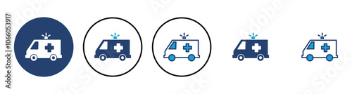 Ambulance icon vector. ambulance truck icon vector. ambulance car