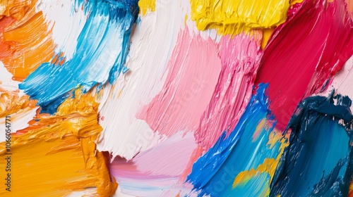 Abstract Painting with Bold Strokes of Vibrant Colors