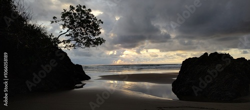 atardecer en el mar caribeño