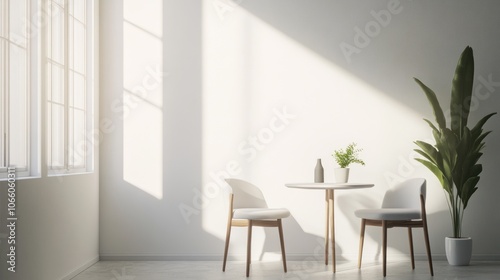 Minimalist Interior Design with Sunlight