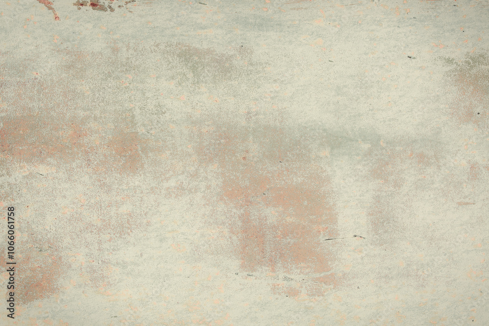 Obraz premium Fragment of a rusty grunge surface. Orange-brown background color. Scuffs and peeling of old paint. Scratches and traces of a welding seam.