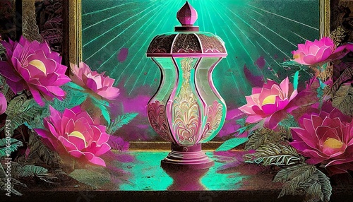 Still life with flowers and candle