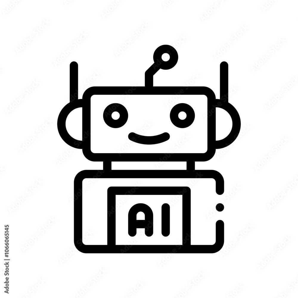 Fototapeta premium robot line icon
