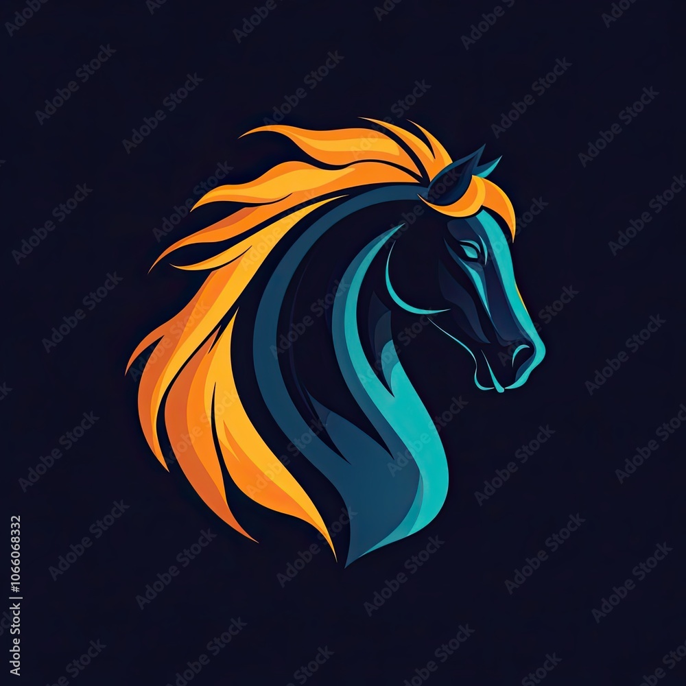 Fototapeta premium Abstract Illustration of a Horse's Head with Vibrant Colors