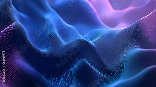 Abstract blue gradient background with geometric shapes and dots for modern design Generative AI