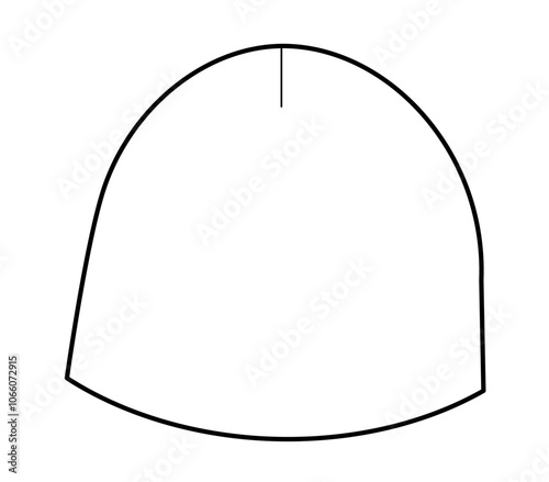 Toque Crochet Hat. Knitted Winter Head Fashion accessory cap clothing technical illustration. Vector headgear for Men, women, unisex style, flat template CAD mockup sketch outline isolated