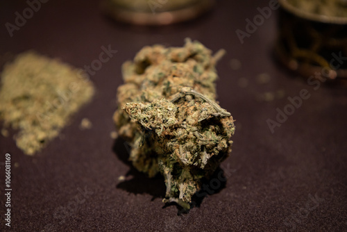 Dried marijuana flower. Plant with psychoactive effect. photo