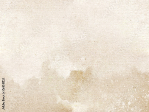 A soft sepia and beige backdrop enhanced by a bold stroke of white paint, creating a visually appealing composition. Watercolor on pape