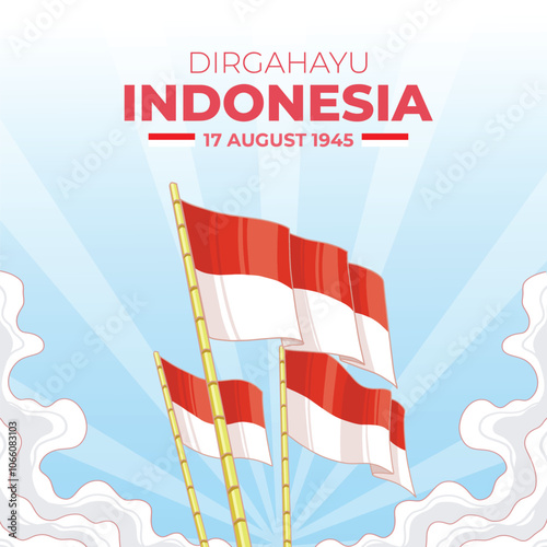 Indonesian Independence Day, August 17, 1945. Dirgahayu Kemerdekaan indonesia