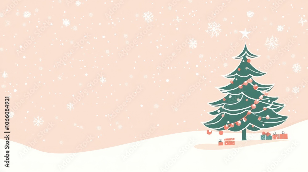 Fototapeta premium Christmas Tree Card Design