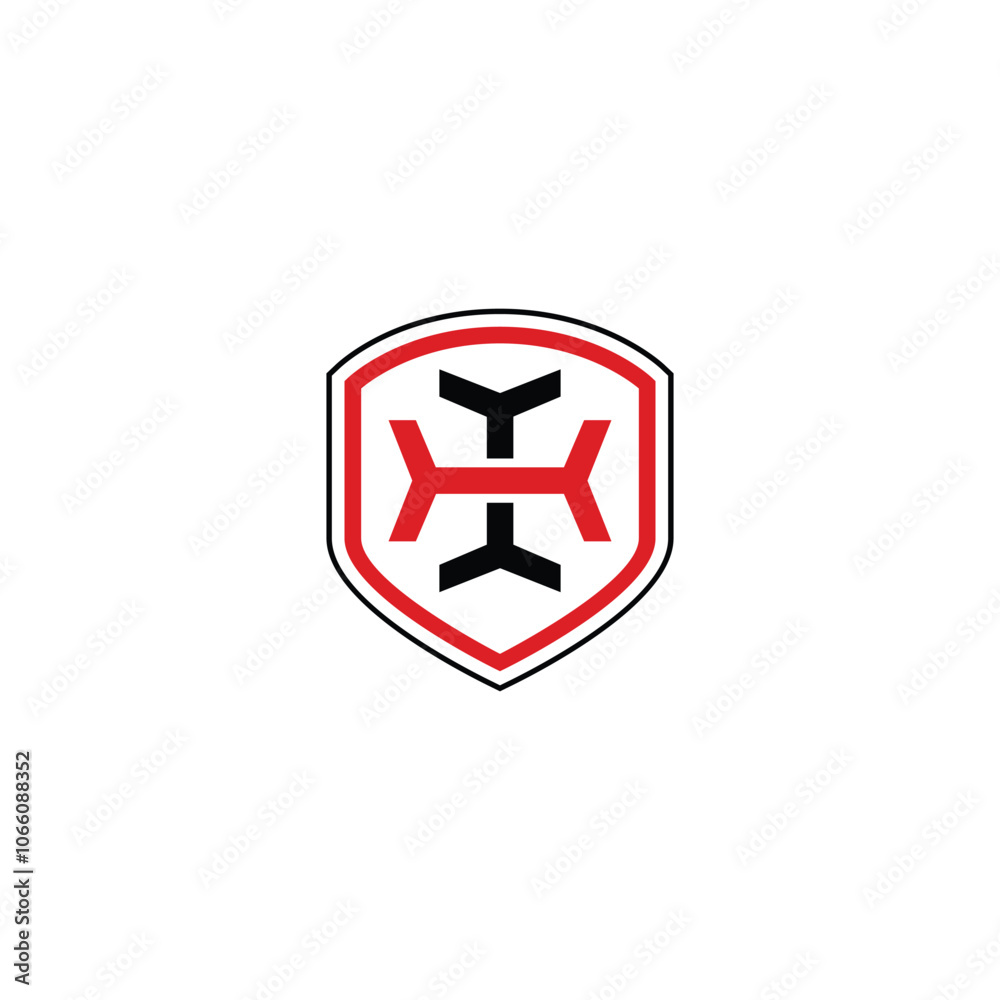 Obraz premium Double Letter X in Shield Logo