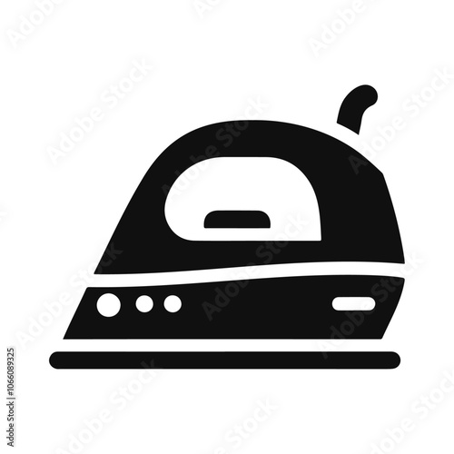 Heat press electric hot iron icon design, laundry electrical vector collection