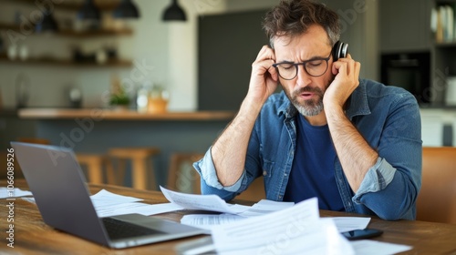 Frustrated Man Handling Insurance Claim Process