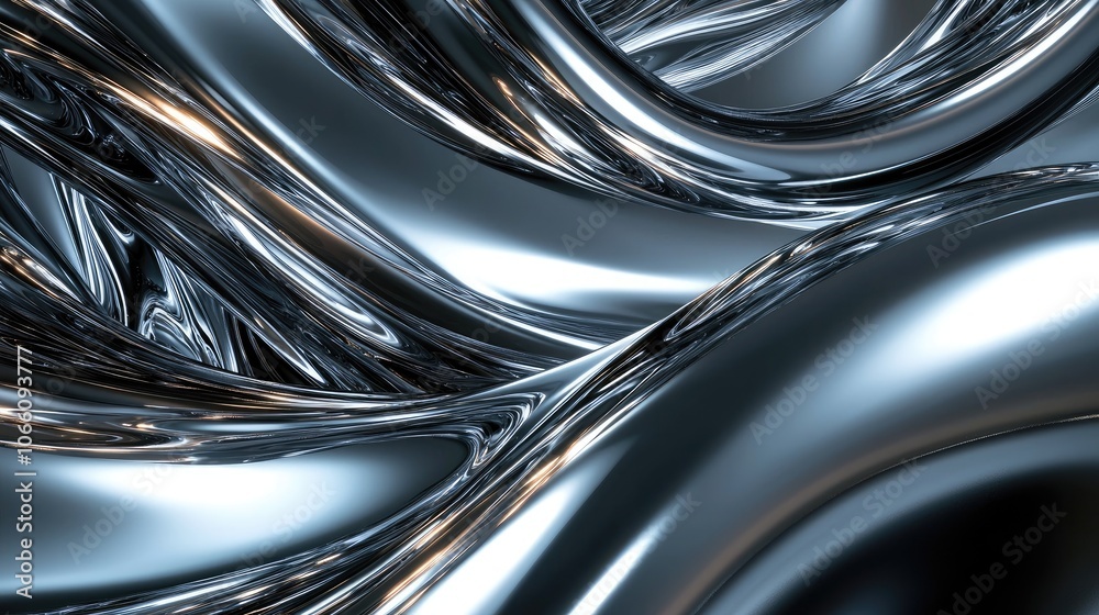 Abstract Shiny Metallic Surface with Curved Lines and Reflections Abstract Shiny Metallic Surface with Curved Lines and Reflections