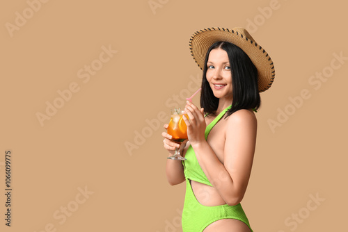 Beautiful young woman in st...